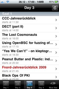 Fahrplan-App des 26C3 auf iOS/iPhone